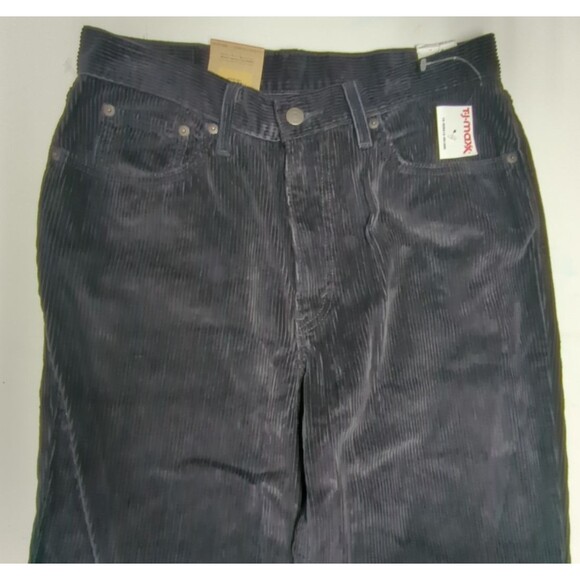 Levi's Corduroy Mom Jeans Women High-Waisted Size 30x30 Black Tapered Leg - Picture 3 of 13